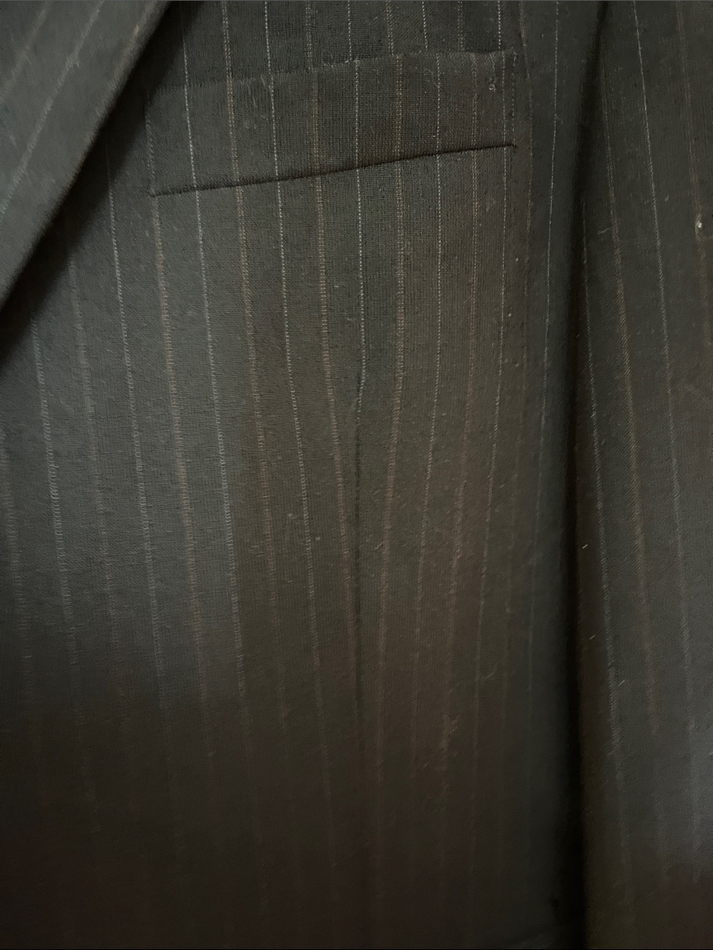 Haggar Men's Black Pinstripe Two-Button Blazer 42R - Picture 5 of 6